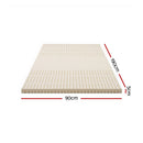 Giselle Bedding Latex Mattress Topper, 5cm Thick Cooling Bed Pad for Side Sleepers Pain Relief, 7 Zone Foldable Mat with Washable Cover for Guest Room Bedroom Single