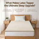 Giselle Bedding Latex Mattress Topper, 5cm Thick Cooling Bed Pad for Side Sleepers Pain Relief, 7 Zone Foldable Mat with Washable Cover for Guest Room Bedroom Single