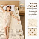 Giselle Bedding Latex Mattress Topper, 5cm Thick Cooling Bed Pad for Side Sleepers Pain Relief, 7 Zone Foldable Mat with Washable Cover for Guest Room Bedroom Single