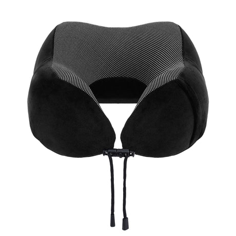 Wanderlite Travel Pillow for Airplanes Memory Foam Neck Pillows for Traveling, Soft & Washable Cover with Storage Bag, Portable Plane Accessories for Airplanes Offices Cars, Black