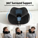 Wanderlite Travel Pillow for Airplanes Memory Foam Neck Pillows for Traveling, Soft & Washable Cover with Storage Bag, Portable Plane Accessories for Airplanes Offices Cars, Black