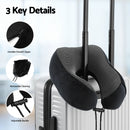 Wanderlite Travel Pillow for Airplanes Memory Foam Neck Pillows for Traveling, Soft & Washable Cover with Storage Bag, Portable Plane Accessories for Airplanes Offices Cars, Black