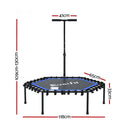 Everfit 48inch Hexagon Fitness Trampoline Rebounder Adjustable Handrail Blue