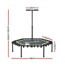 Everfit 48inch Hexagon Fitness Trampoline Rebounder Adjustable Handrail Green