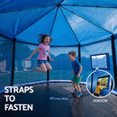 Everfit 12FT Kids Trampoline with Blue Tent Cover Ladder Rebounder Outdoor Toys
