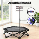 Everfit Fitness Foldable Trampoline Rebounder Adjustable Handle Indoor Exercise Black