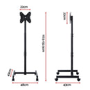 Artiss TV Stand 13-50" Universal Mobile Adjustable Height TV Stand with Wheels