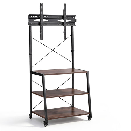 Artiss Mobile TV Stand 32-65 Inch TVs Mount 50kg with 3 MDF Shelves Lockable Wheels Adjustable Feet