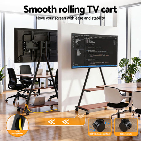 Artiss Mobile TV Stand Rolling Cart Wheels 32-75