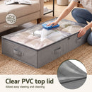 Artiss Under Bed Storage Containers X2 90L Boxes Organiser Clear Top Fabric Grey