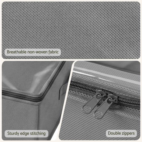 Artiss Under Bed Storage Containers X2 90L Boxes Organiser Clear Top Fabric Grey
