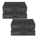 Artiss Under Bed Shoe Storage Containers X4 Box Organiser 12 Pairs Fabric Grey