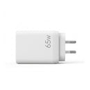 Devanti USB C Charger 65W Fast Charger 3 Port PD Wall Adapter White