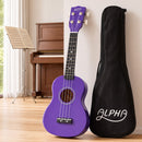 Alpha 21 Inch Ukulele Soprano Beginner Acoustic Small Guitar Kids Strings Purple