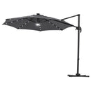 Instahut Outdoor Umbrella 3m Solar LED Offset Cantilever Patio Parasol Charcoal