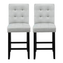 Artiss 2x Bar Stools Kitchen Dining Chairs Counter Fabric Stool Wooden Ada Grey