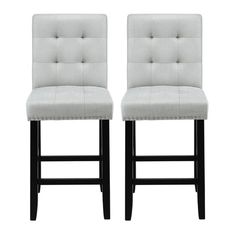 Artiss 2x Bar Stools Kitchen Dining Chairs Counter Fabric Stool Wooden Ada Grey