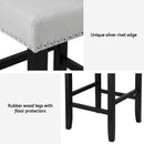 Artiss 2x Bar Stools Kitchen Dining Chairs Counter Fabric Stool Wooden Ada Grey