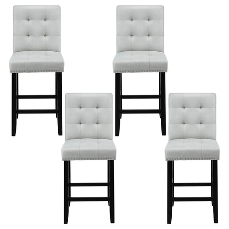 Artiss 4x Bar Stools Kitchen Dining Chairs Counter Fabric Stool Wooden Ada Grey