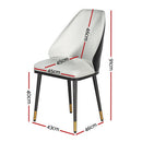 Artiss Dining Chairs Set of 4 Leather Seat Beige and Black