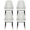 Artiss Dining Chairs Set of 4 Leather Seat Beige and Black
