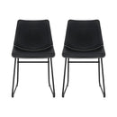 Artiss 2x Dining Chairs Retro PU Leather Kitchen Lounge Cafe Accent Chair Black