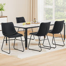 Artiss 4x Dining Chairs Retro PU Leather Kitchen Lounge Cafe Accent Chair Black