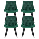 Artiss Dining Chairs Set of 4 Velvet Diamond Tufted Green