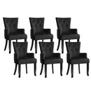 6x Artiss Dining Chairs Velvet French Provincial Armchair Black