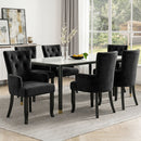 6x Artiss Dining Chairs Velvet French Provincial Armchair Black