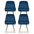 Artiss Dining Chairs Set of 4 Velvet Channel Tufted Blue