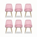 Artiss Dining Chairs Set of 6 Velvet Channel Tufted Pink