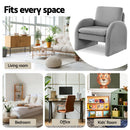 Artiss Armchair Accent Chair Lounge Tub Sofa Couch Curved Arm Seat Boucle Grey