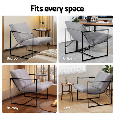 Artiss Armchair Lounge Chair Sling Grey