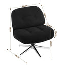Artiss Swivel Chair Nursing Armchair Lounge Corduroy Steel Star Base Black