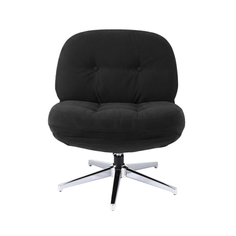 Artiss Swivel Chair Nursing Armchair Lounge Corduroy Steel Star Base Black
