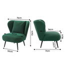Artiss Armchair Accent Chair Lounge Tub Sofa Couch Corduroy Velvet Green