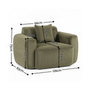Artiss Compressed Armchair Sofa with Cushion Corduroy No Assembly Green