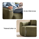 Artiss Compressed Armchair Sofa with Cushion Corduroy No Assembly Green