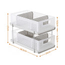 Artiss Under Sink Organizer 2 Tier Pull Out Drawer with Removable Baskets & Divider White