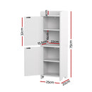 Artiss 2x Bathroom Storage Cabinet 2-Tier Slim Toilet Organizer Adjustable White
