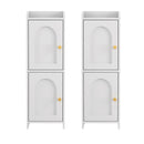 Artiss 2x Bathroom Storage Cabinet 2-Tier Slim Toilet Organizer Adjustable White