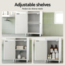 Artiss 2x Bathroom Storage Cabinet 2-Tier Slim Toilet Organizer Adjustable White