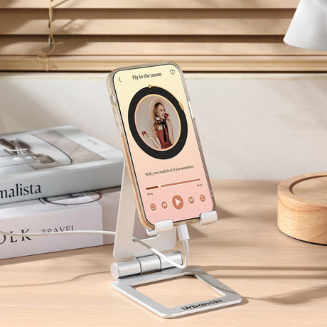 Urbanoki Portable Phone Tablet Stand Dual Folding Desk Travel Cradle Dock