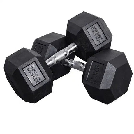 4 Pairs Hex Dumbbells PLUS Dumbbell Rack (100 kg | 5kg-20kg | 1.1m 3-tier Rack)