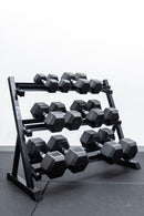 6 Pairs Hex Dumbbells PLUS Dumbbell Rack (210 kg | 5kg-30KG | 1.1m 3-tier Rack)