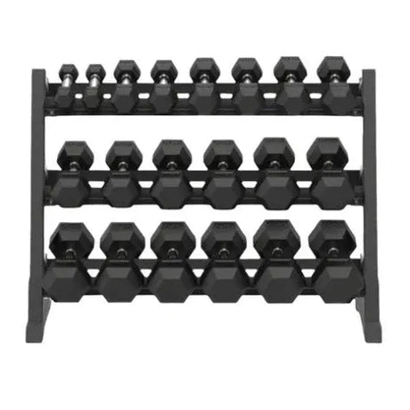 7 Pairs Hex Dumbbells PLUS Dumbbell Rack (175 kg | 5kg-20kg | 1.1m 3-tier Rack)