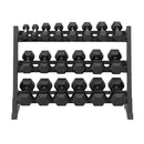 7 Pairs Hex Dumbbells PLUS Dumbbell Rack (280 kg | 5kg-35kg | 1.1m 3-tier Rack)