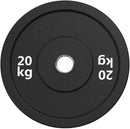 Black Olympic Bumper Plates - 100kg kit PLUS Olympic Barbell (2.2m | 20kg)