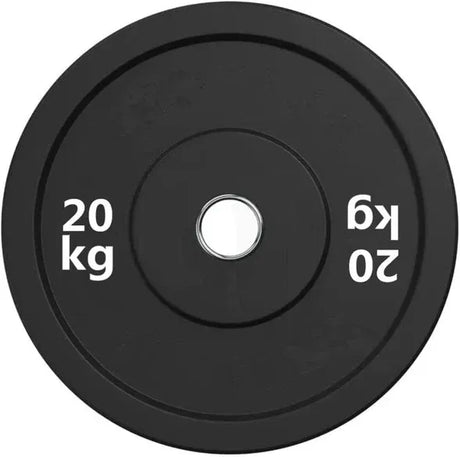 Black Olympic Bumper Plates - 100kg kit PLUS Olympic Barbell (2.2m | 20kg)